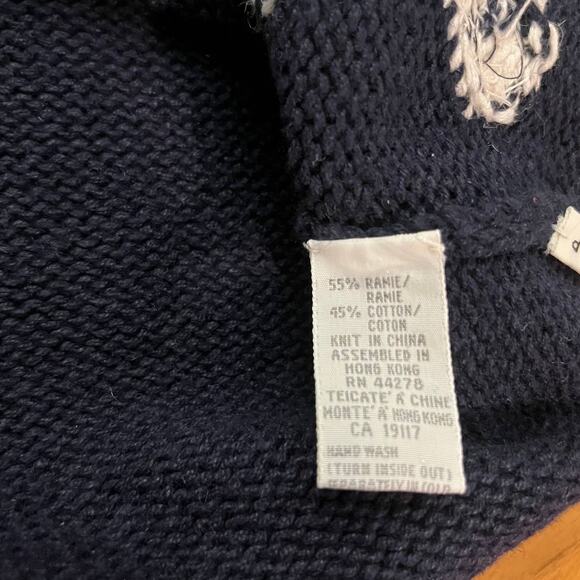 Marisa Christina Sweater Small Medium Nautical Anchor Sequin Navy White - Picture 10 of 11